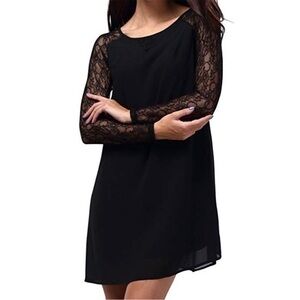NWT BEPEI Women Long Sleeve 
Lace Midi Chiffon Dress Size XL